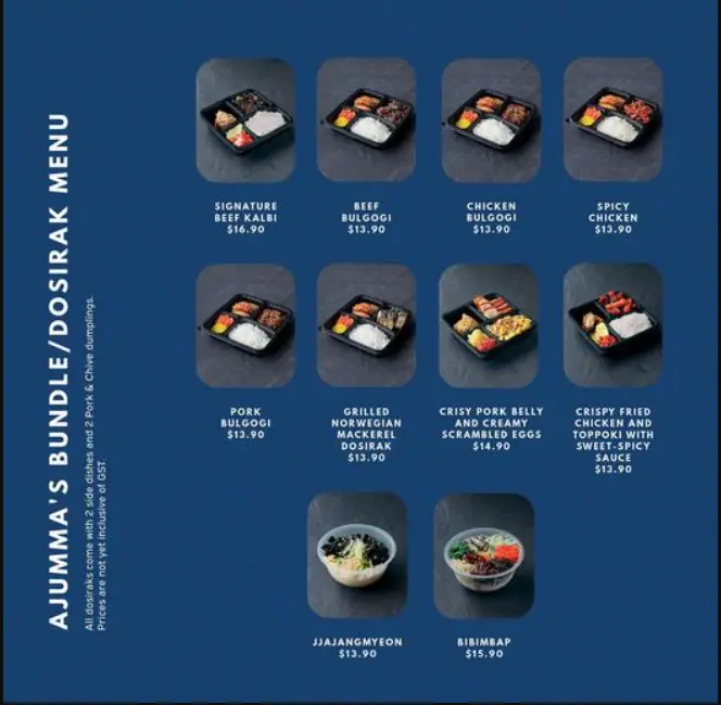 Ajumma’s Menu