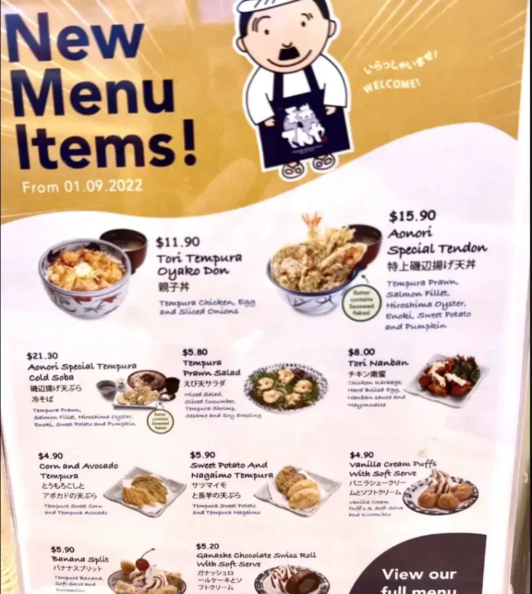 Tenya Menu