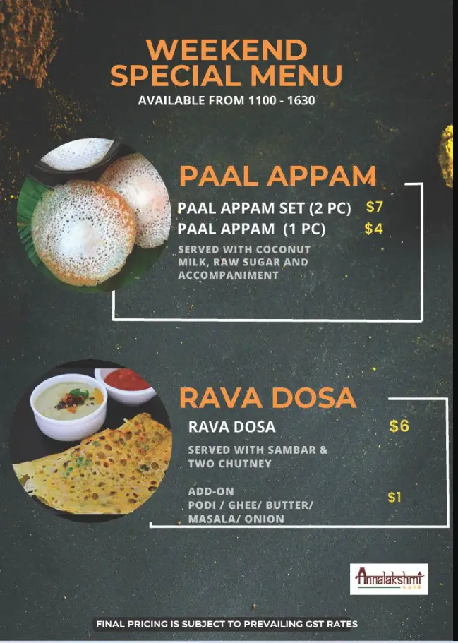 Annalakshmi Menu