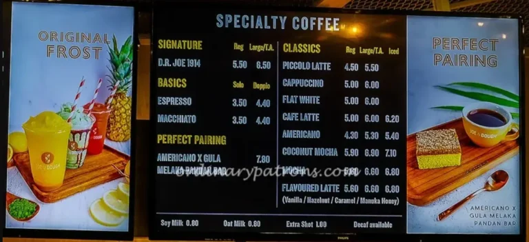 JOE & DOUGH SINGAPORE MENU PRICES 2024